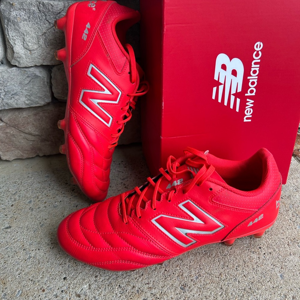 New Balance Men's 442 Red Soccer Cleats